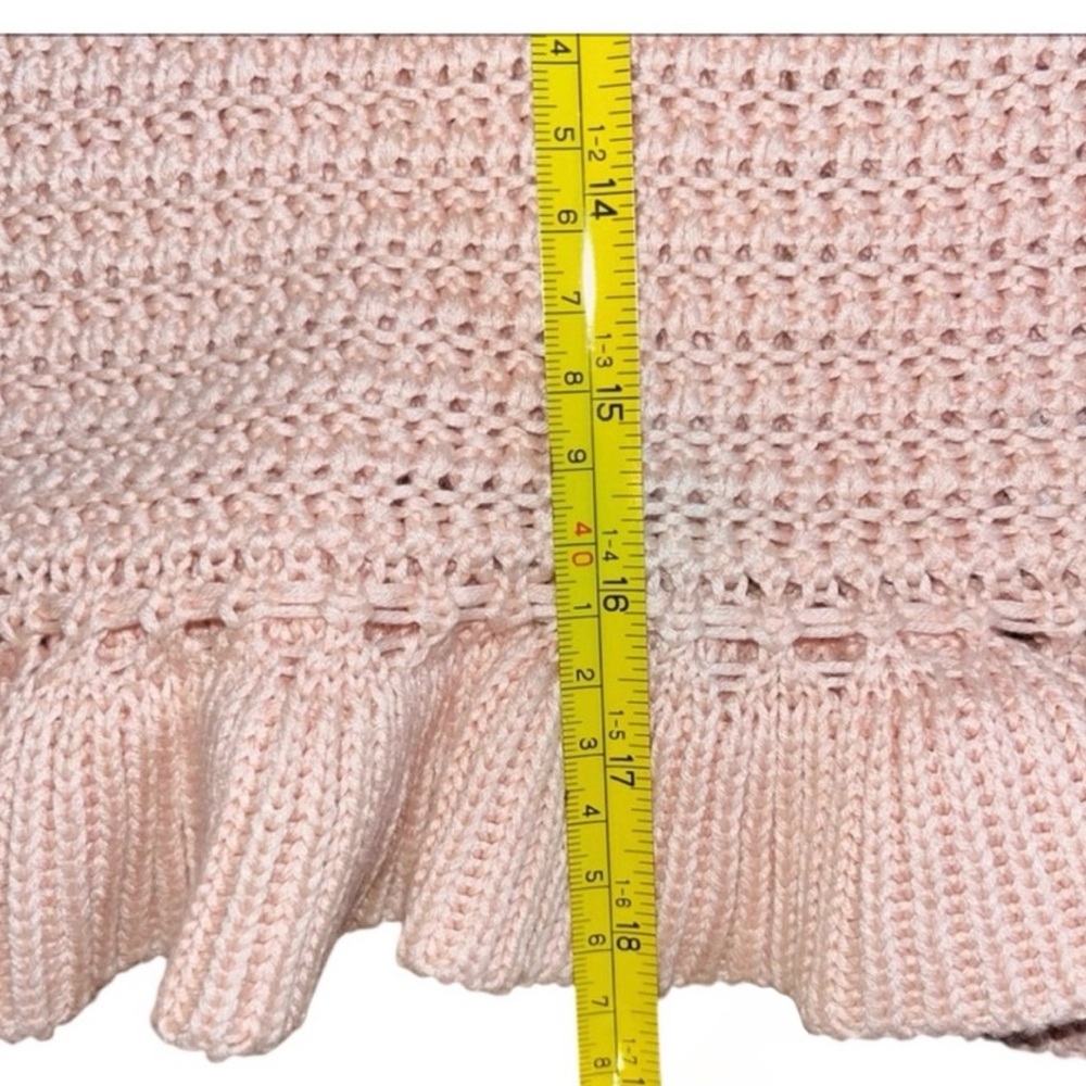 Mable - Crochet Knit Ruffle Sleeveless Tank Top in Pastel Pink - Size Small -EUC - Picture 9 of 9